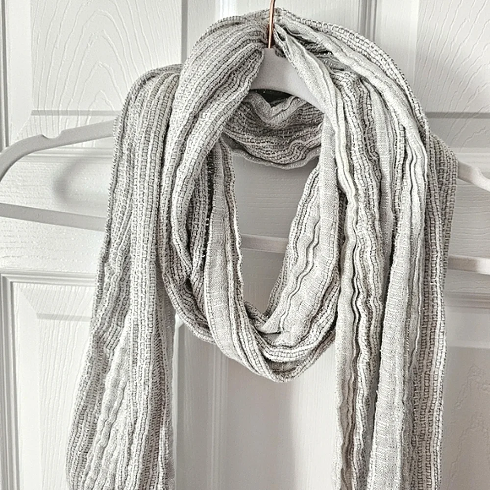 AEO Lightweight Metallic Silver Fashion Scarf